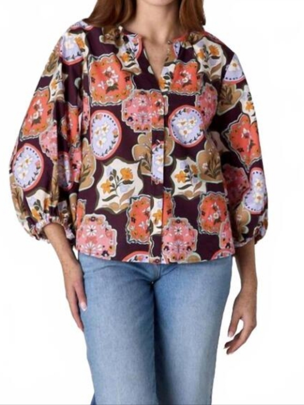 Crosby By Mollie Burch Livie Top In Stamp Collection Size Small